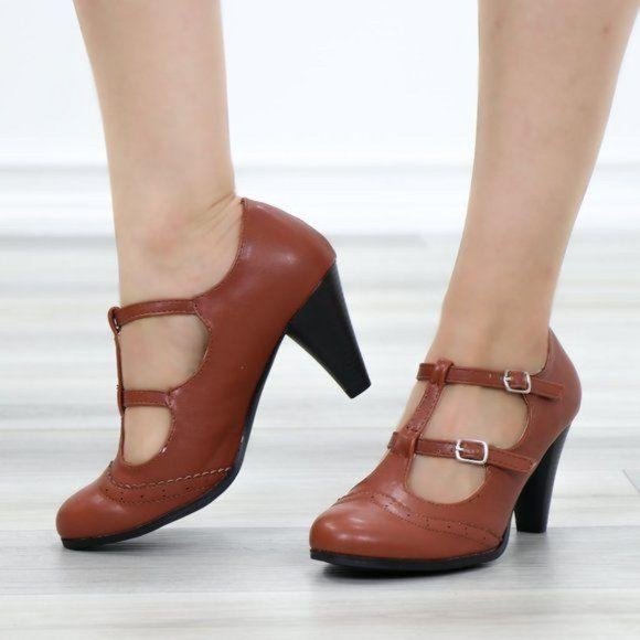 Vintage Style Oxford Heels Rockabilly - Picture 10 of 11